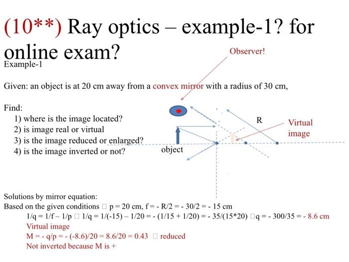 case study questions from ray optics