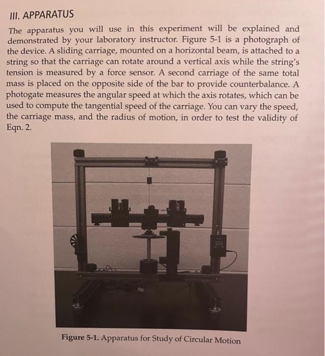 Solved Help with uniform circular motion lab. Example or | Chegg.com