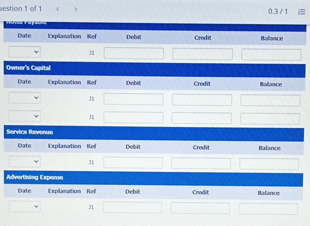 Solved general ledger accounts. (Post entries in the order | Chegg.com