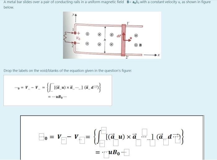 Solved A Metal Bar Slides Over A Pair Of Conducting Rails Chegg Com