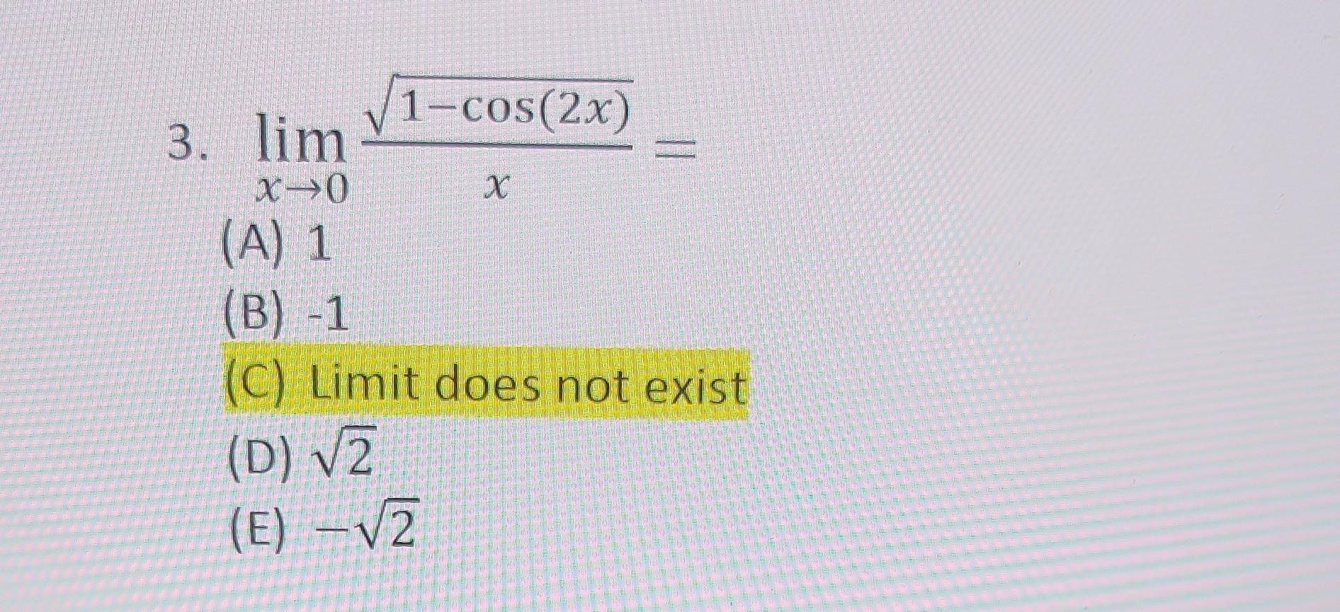 Solved lim x rightarrow 0 frac sqrt 1 cos Chegg