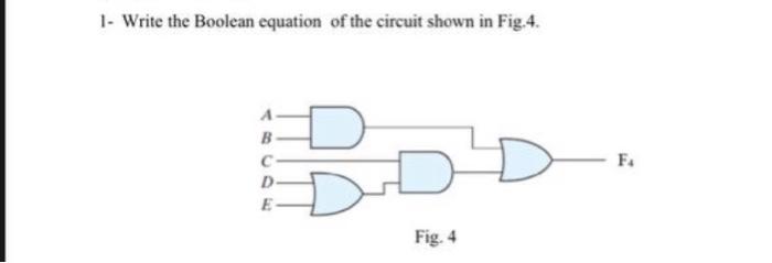 Solved 1- Write the Boolean equation of the circuit shown in | Chegg.com