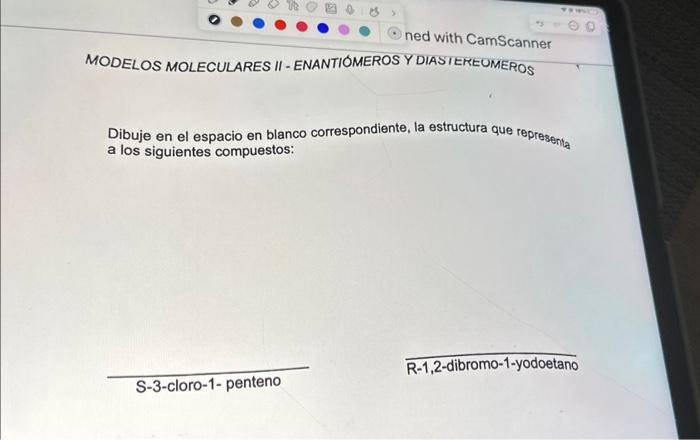 Dibuje en el espacio en blanco correspondiente, la estructura que representa a los siguientes compuestos: