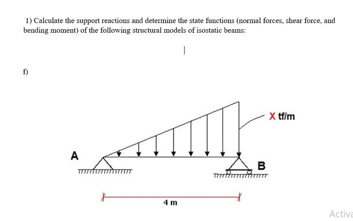 Solved 1) Calculate the support reactions and determine the | Chegg.com