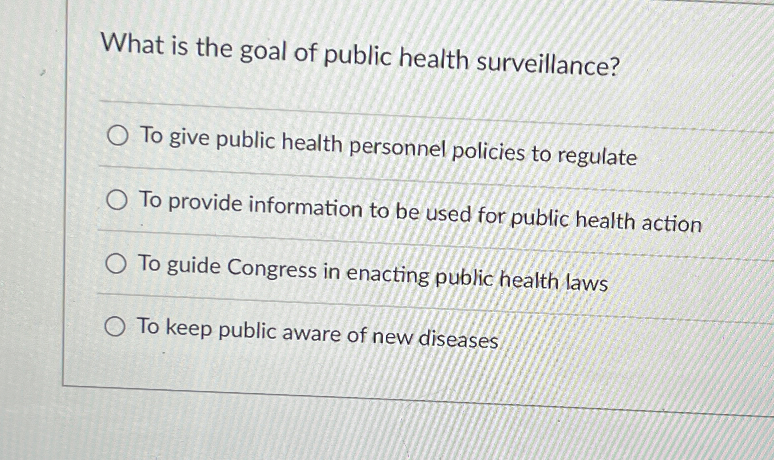 Solved What is the goal of public health surveillance?To | Chegg.com