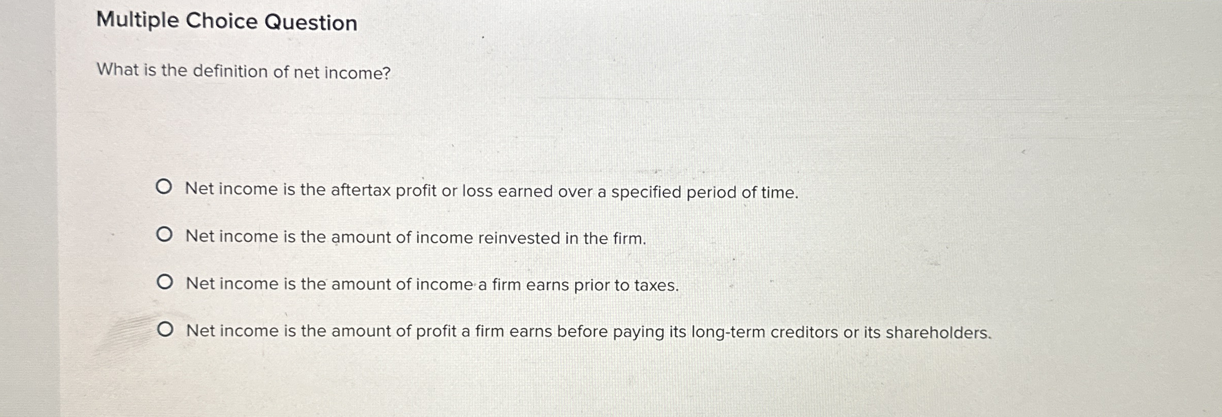 Multiple Choice QuestionWhat is the definition of net | Chegg.com
