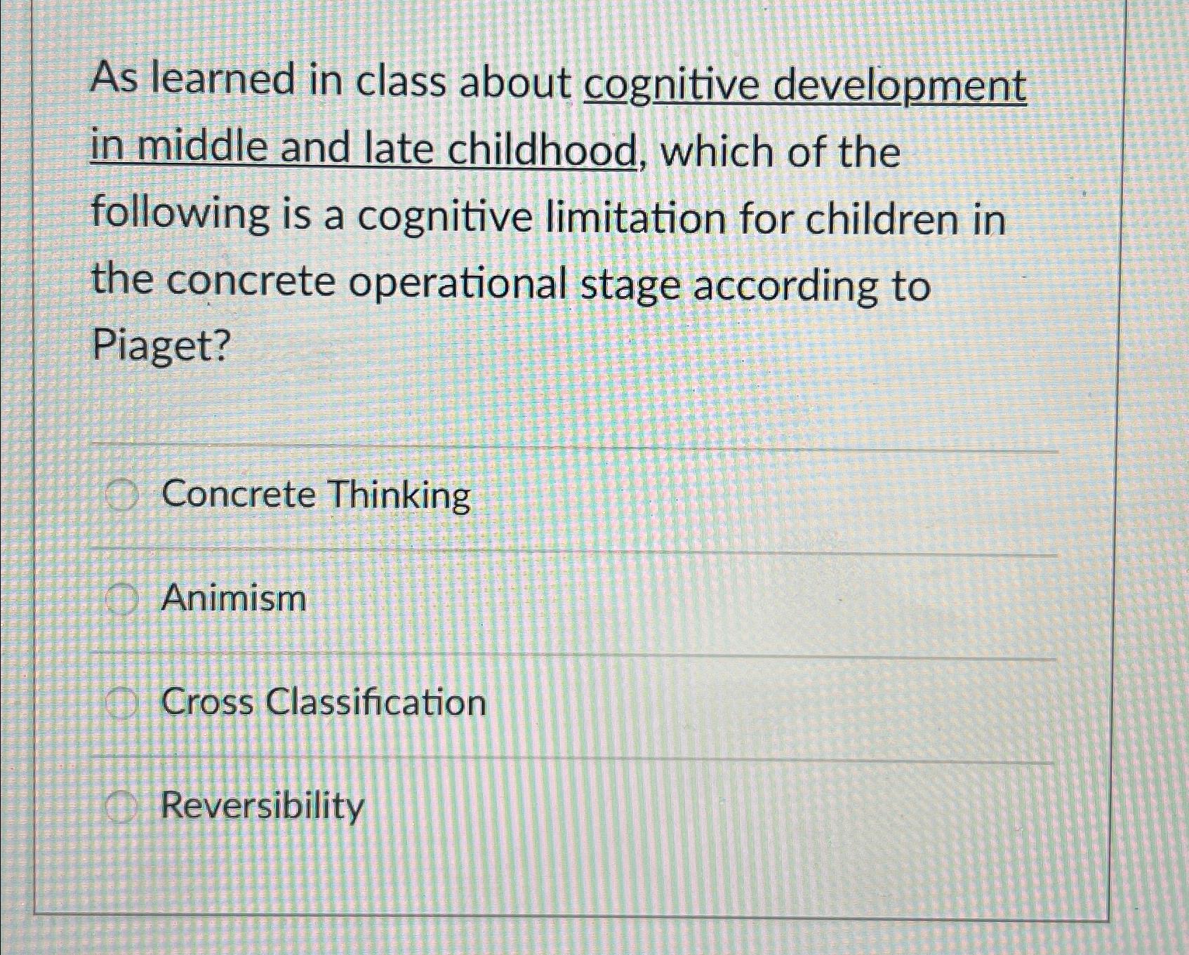 Cognitive development in middle and late childhood sale