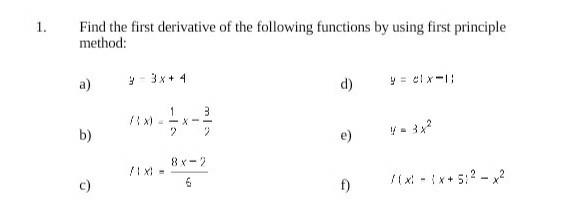 find the derivative of 2x 3 using first principle