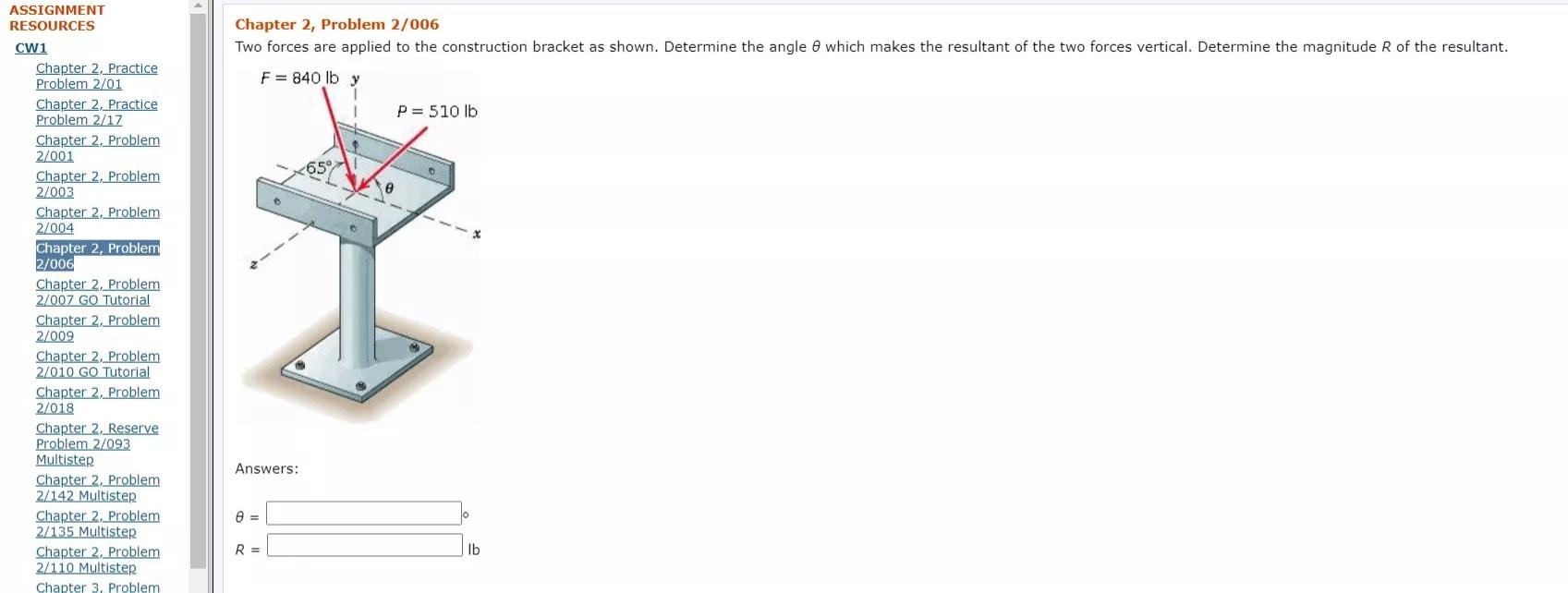 Solved Chapter 2, Problem 2/006 Two Forces Are Applied To | Chegg.com