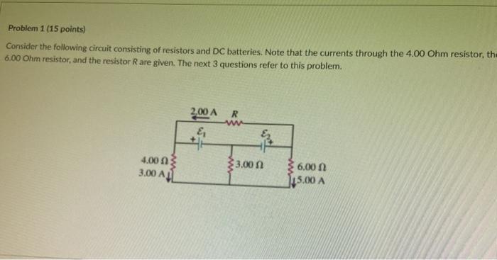 Solved Problem 1 (15 points) Consider the following circuit | Chegg.com