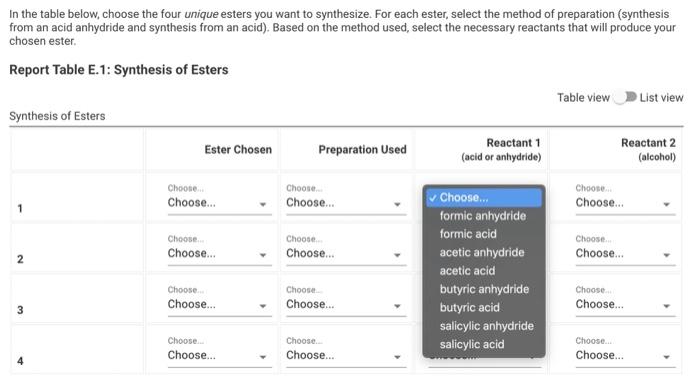 Solved Report - Synthesis of Esters Synthesis of Esters How | Chegg.com