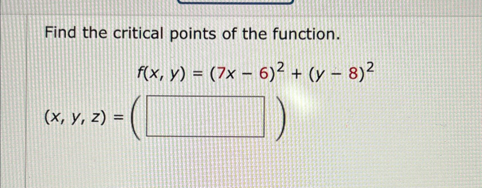 Solved Find the critical points of the function. | Chegg.com