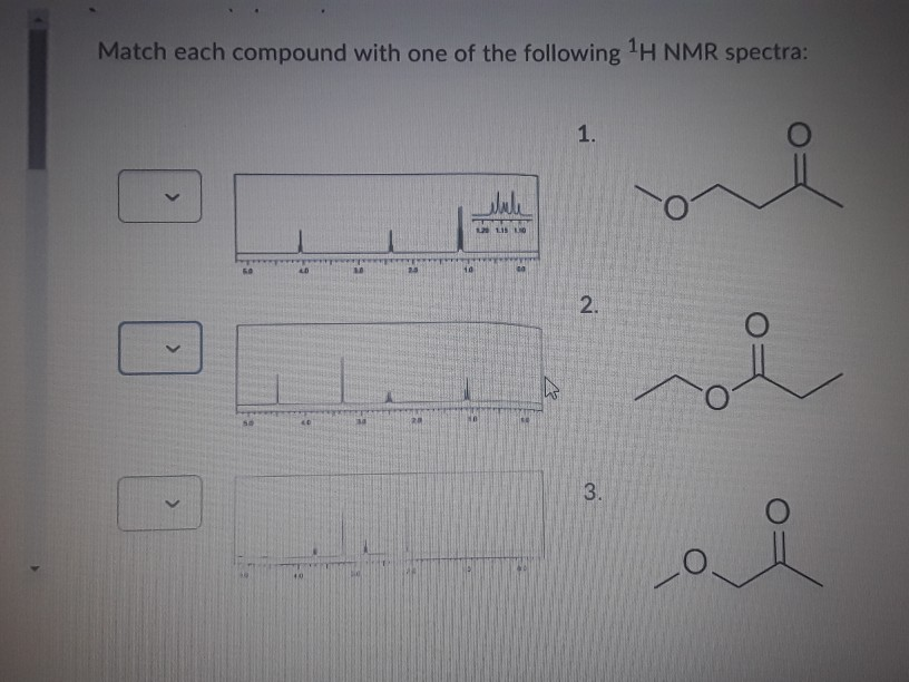 Solved Match each compound with one of the following 1 H NMR | Chegg.com