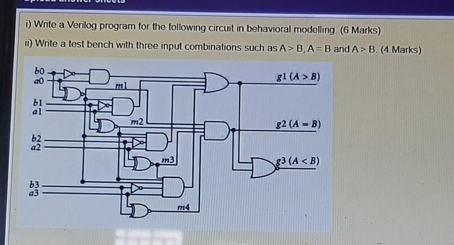 Solved I) Write A Verilog Program For The Following Circuit | Chegg.com