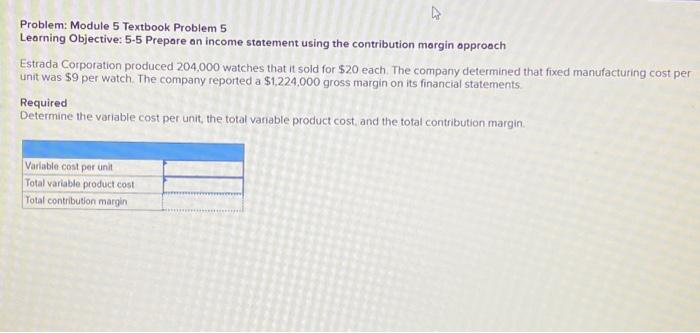 Solved Problem: Module 5 Textbook Problem 5 Learning | Chegg.com