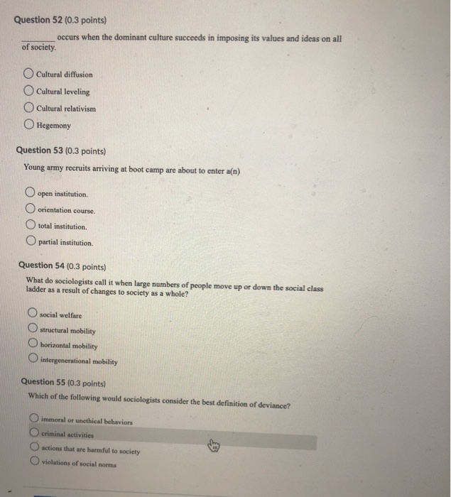 Solved Question 52 (0.3 points) occurs when the dominant | Chegg.com