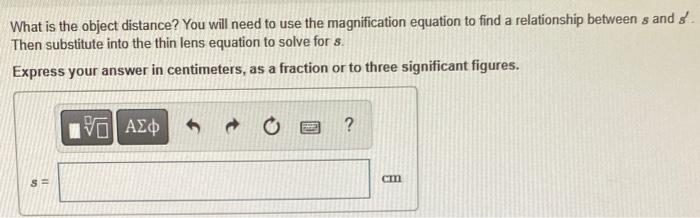 Solved Part C What is the magnification m of the lens? | Chegg.com