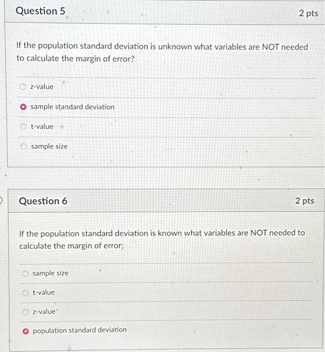 Solved If the population standard deviation is unknown what | Chegg.com