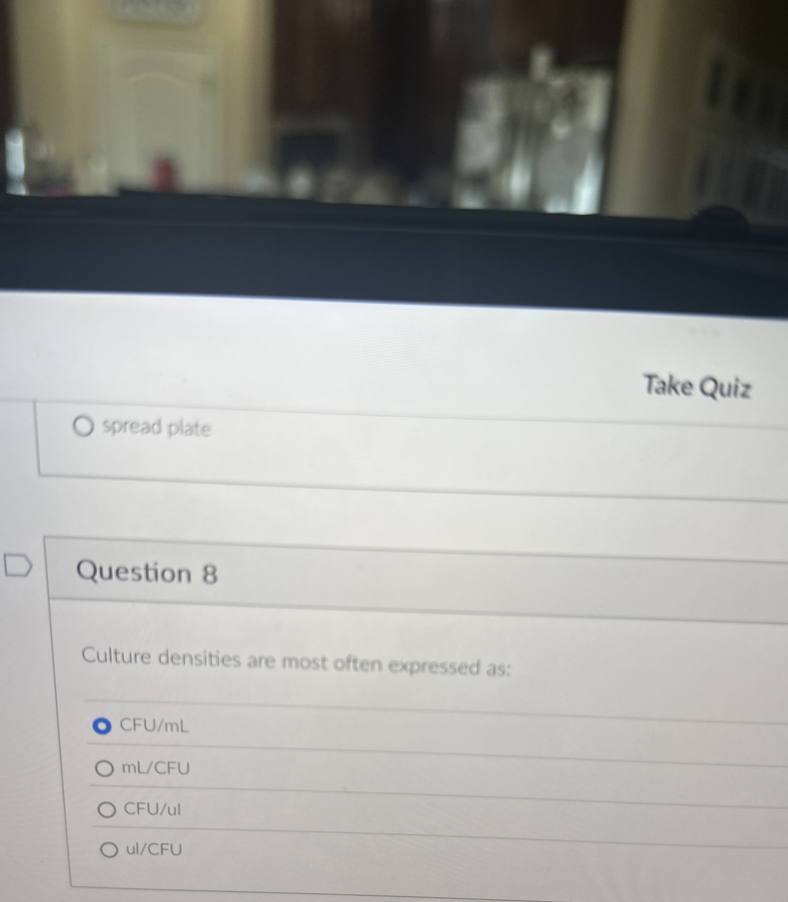 Solved Question 8Culture densities are most often expressed | Chegg.com