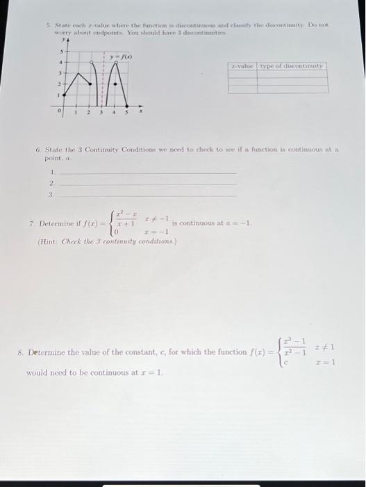 Solved 6. State The 3 Continuity. Conditions We Need To | Chegg.com