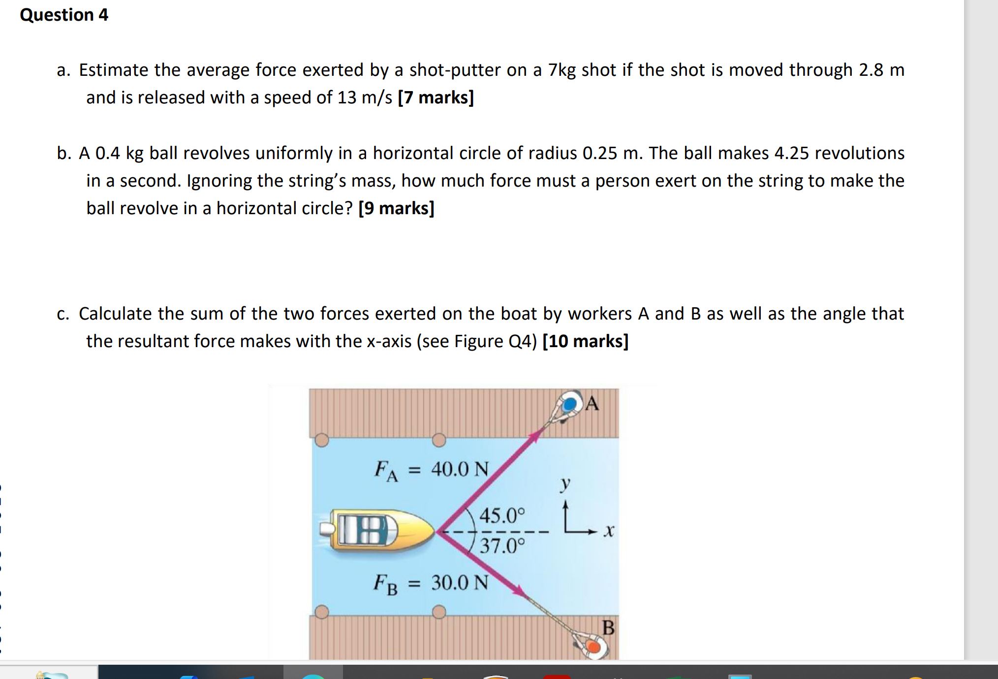 Solved by an EXPERT Question 4a. ﻿Estimate the average force exerted by ...