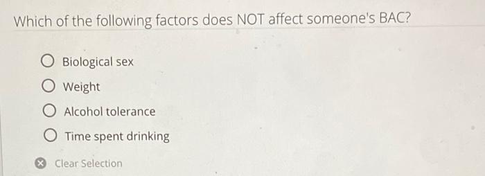 Solved Which of the following factors does NOT affect | Chegg.com