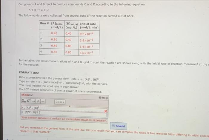 Solved Compounds A And B React To Produce Compounds C And D | Chegg.com