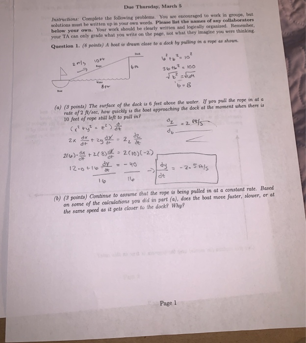 Solved Due Thursday, March 5 Instructions: Complete the | Chegg.com
