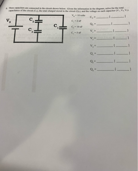 Solved 6. Three Capacitors Are Connected In The Circuit | Chegg.com ...