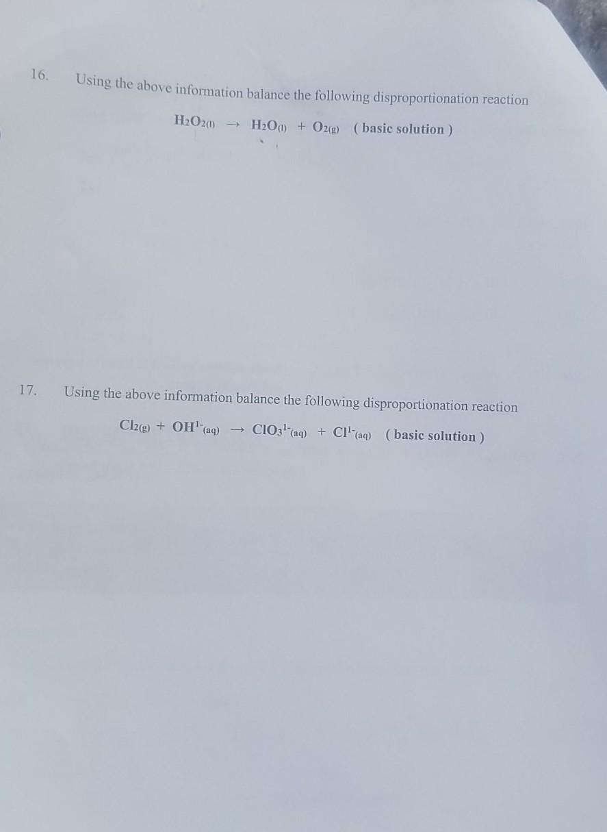Solved Example 2 Bromine disproportionates to form bromide