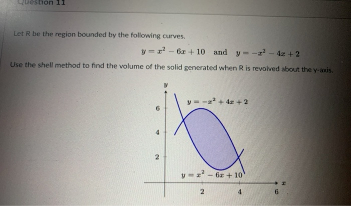 Solved uestion 11 Let R be the region bounded by the | Chegg.com
