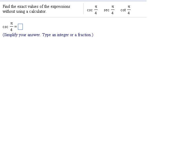 Solved Find the exact values of the expressions without | Chegg.com