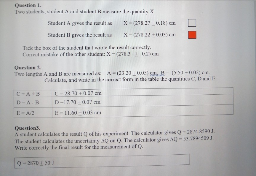 Solved Question 1. Two Students, Student A And Student B | Chegg.com