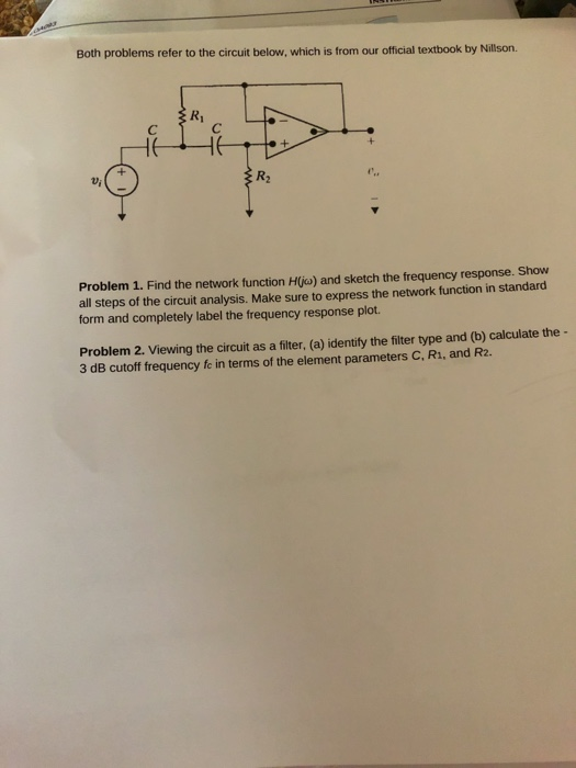 Solved Both problems refer to the circuit below, which is | Chegg.com