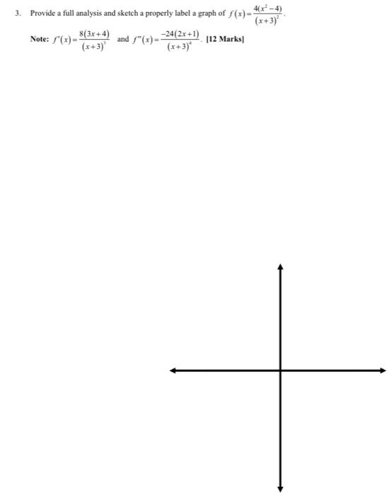 Solved 3. Provide a full analysis and sketch a properly | Chegg.com