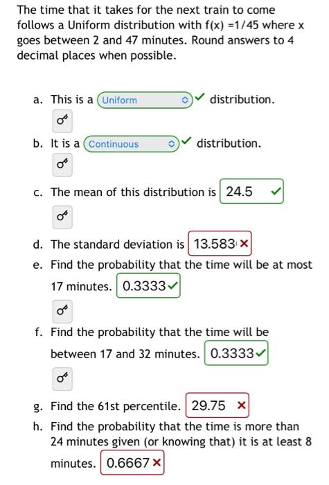 Solved The time that it takes for the next train to come | Chegg.com
