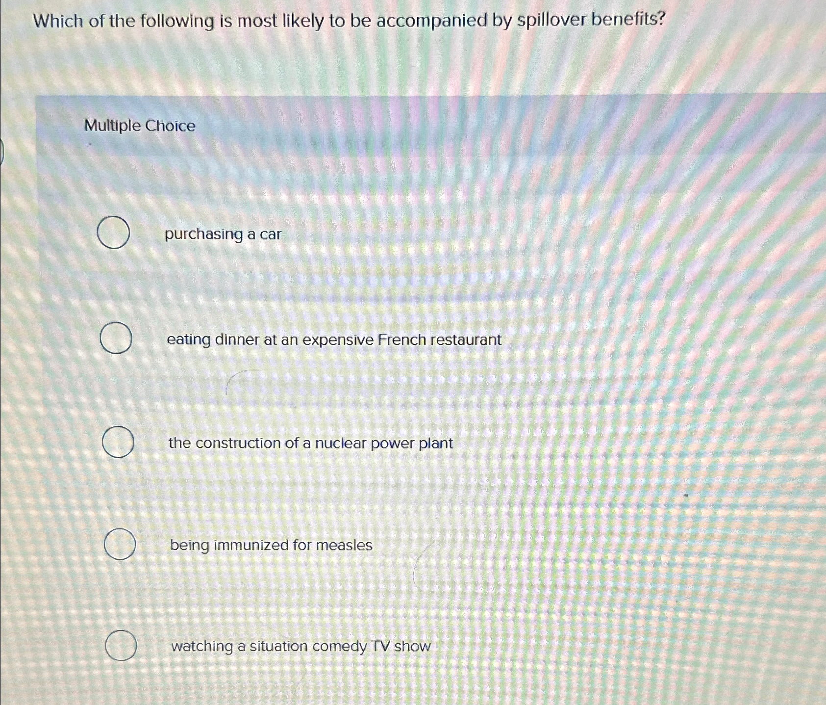 Solved Which of the following is most likely to be | Chegg.com