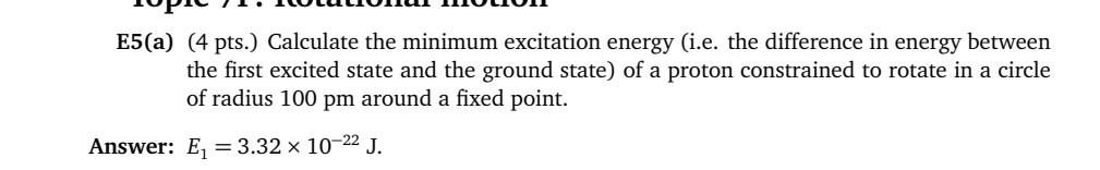 Solved E5(a) (4 pts.) Calculate the minimum excitation | Chegg.com