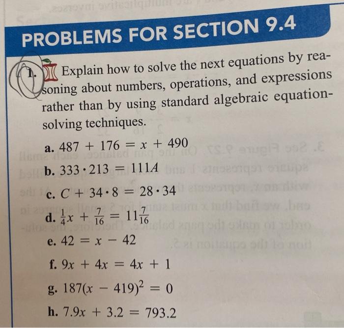 Solved PROBLEMS FOR SECTION 9.4 (Explain how to solve the | Chegg.com