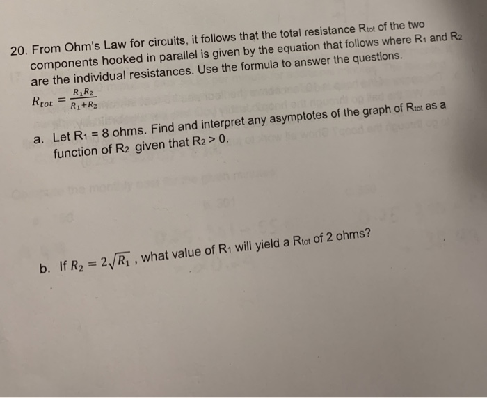From Ohm S Law For Circuits It Follows That The Chegg Com