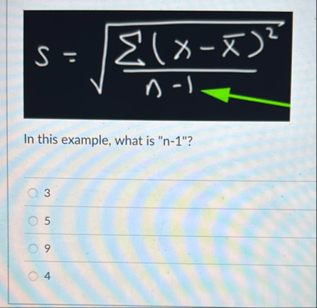 Solved S=∑??(x-(x‾))2n-12In this example, what is | Chegg.com