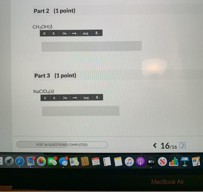 Solved Which Of The Following Substances Has A Standard H Chegg Com