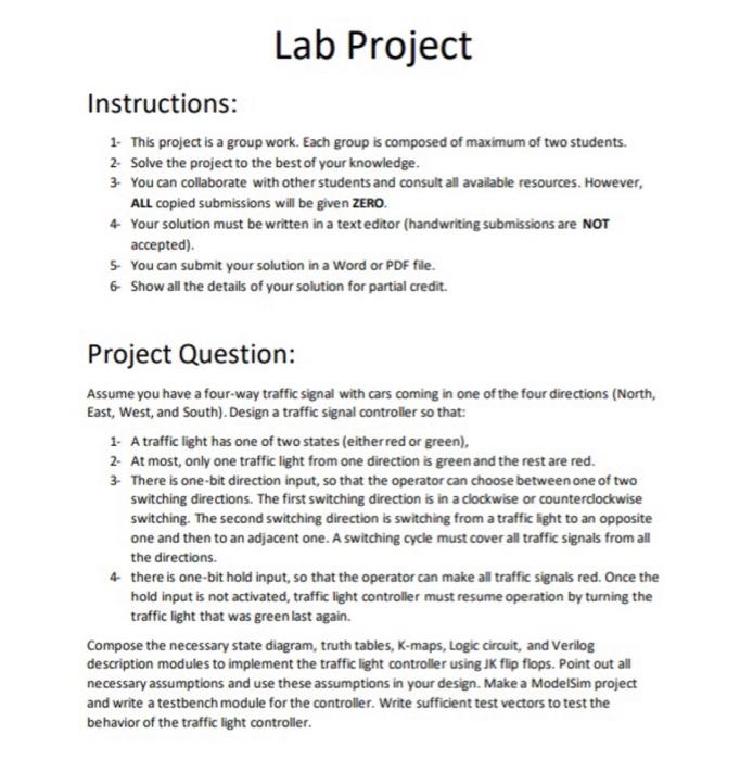 Solved Lab Project Instructions: 1- This Project Is A Group | Chegg.com