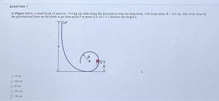 Solved QUESTION 7 In Figure below a small block of mass m06 | Chegg.com
