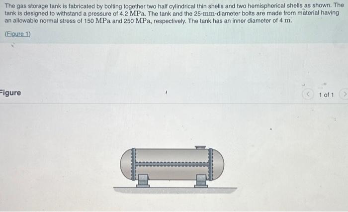 Solved •8–9. The gas storage tank is fabricated by bolting