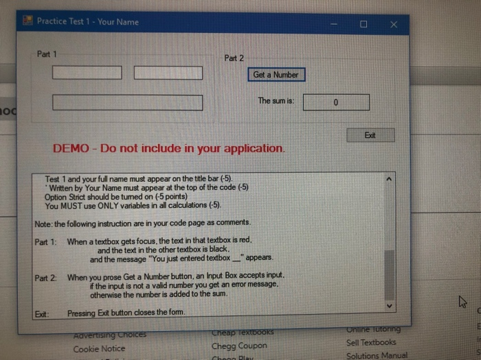 Solved The first pics is the Demo of the application, | Chegg.com