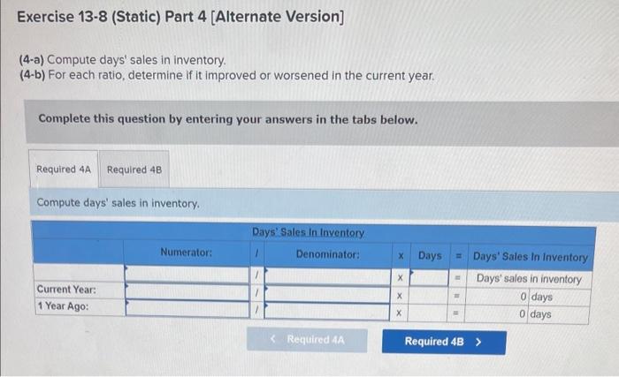 Solved Required information Exercise 13-8 (Static) Analyzing | Chegg.com