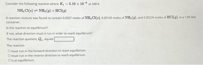 Solved Consider the following reaction where Kc=10.5 at 350 | Chegg.com