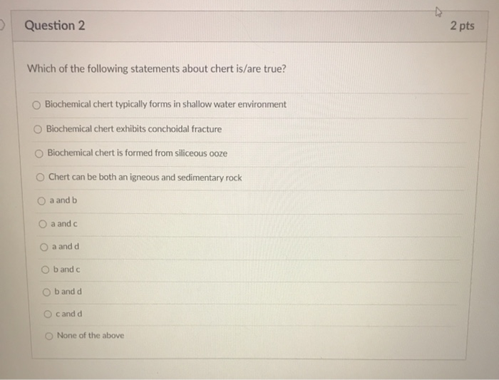Solved > Question 2 2 pts Which of the following statements | Chegg.com