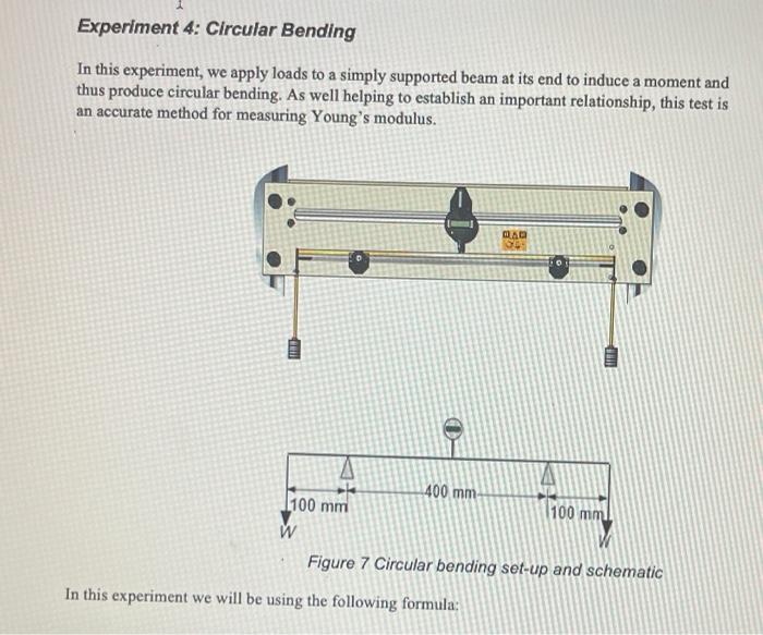 Solved Experiment 4 Circular Bending In this experiment, we